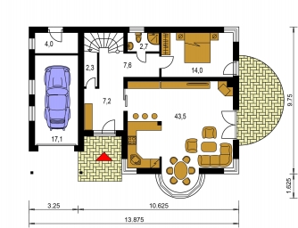 Floor plan of ground floor - MILENIUM 226